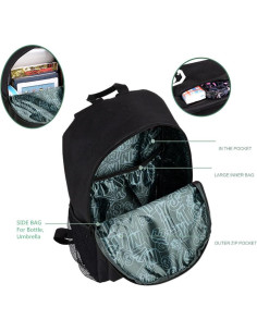 Mochila Escolar Luminosa FLYMEI para Laptop 17" Negra 2