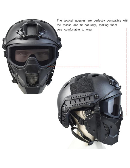 Máscara Táctica Hdlsina HL-09 con Casco y Gafas Antivaho