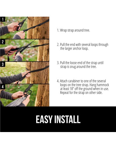 Hamaca Portátil Gorilla Grip 3,05x1,98m Soporta 226kg