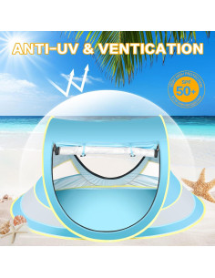 Tienda de Playa Wilhiker BBT-001 para Bebés con Sombrero 2