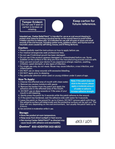 Parche Alivio Llagas DenTek 6 Piezas Vitamina E