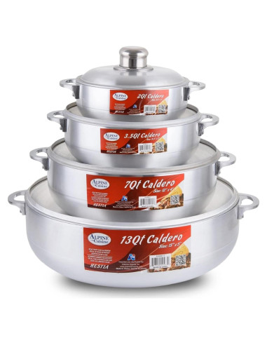 Juego de Calderos de Aluminio Alpine Cuisine 8 Piezas