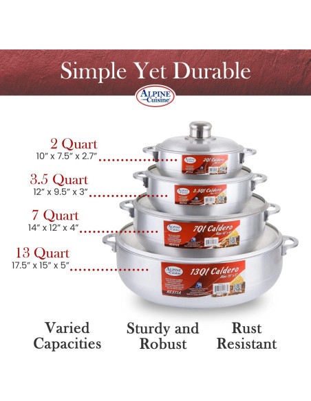 Juego de Calderos de Aluminio Alpine Cuisine 8 Piezas