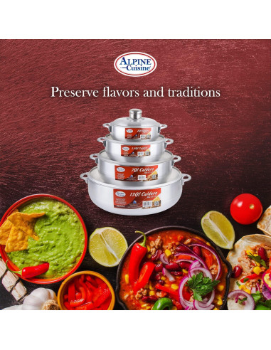 Juego de Calderos de Aluminio Alpine Cuisine 8 Piezas