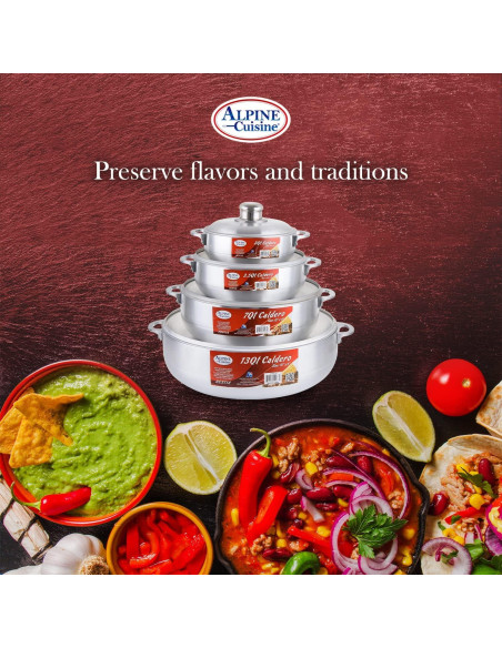 Juego de Calderos de Aluminio Alpine Cuisine 8 Piezas