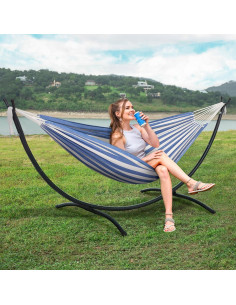 Hamaca SUNCREAT para Patio con Estructura 215 kg Rayas 2