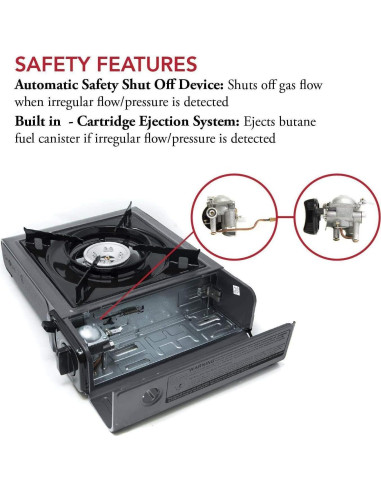 Estufa Portátil de Butano Gas One GS-1000G 7650 BTU