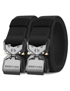 Cinturón Táctico BESTKEE Nylon Ajustable 135 cm Negro