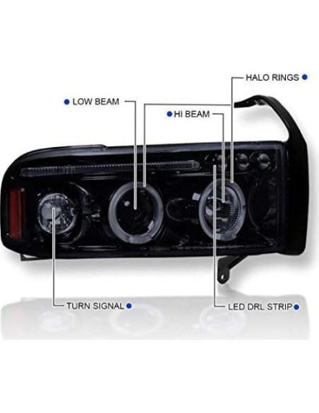 Faros Proyector Spec-D Tuning para Dodge RAM 1994-2001