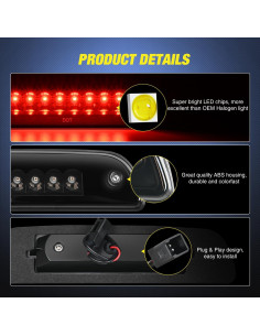 Luz de Tercera Luz de Freno LED Nilight Toyota Tacoma 1995-2016 2