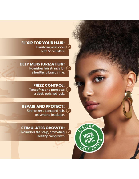 Manteca de Karité Cruda IVORY 450g - 100% Pura Natural Hidratante