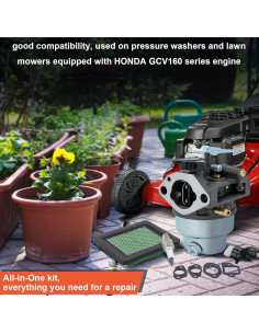 Carburador Hipa GCV160 para cortacésped y lavadora 2