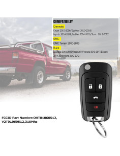 Llave remota Chevrolet Cruze 2011-2016 y Equinox 2010-2019 2
