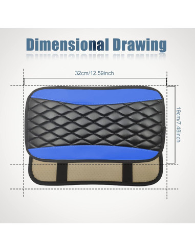 Cubierta de Consola Central Vrasly Cuero Impermeable Azul