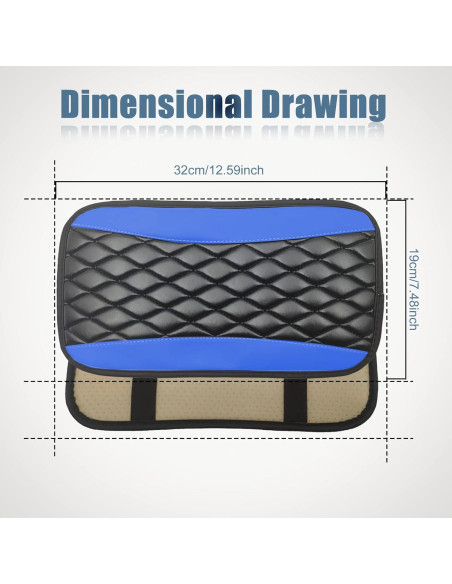 Cubierta de Consola Central Vrasly Cuero Impermeable Azul