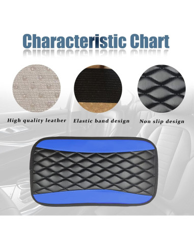 Cubierta de Consola Central Vrasly Cuero Impermeable Azul