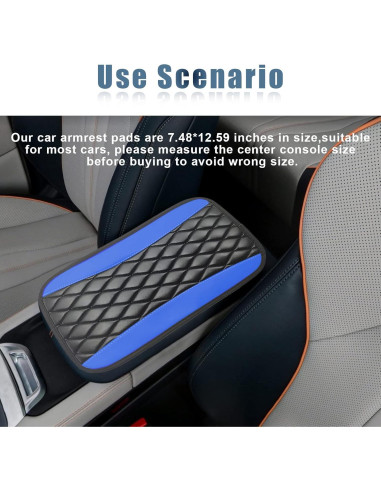 Cubierta de Consola Central Vrasly Cuero Impermeable Azul