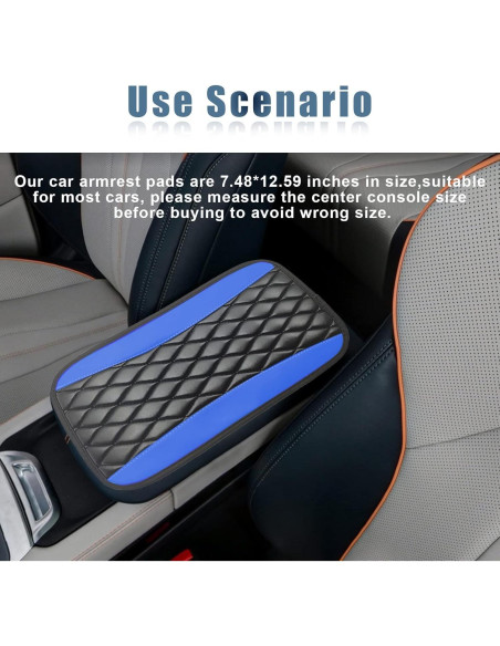 Cubierta de Consola Central Vrasly Cuero Impermeable Azul