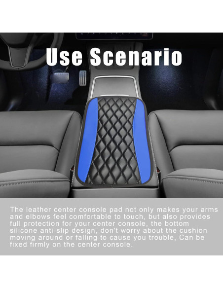 Cubierta de Consola Central Vrasly Cuero Impermeable Azul