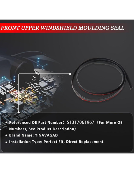 Sello Moldura Parabrisas Frontal BMW E90 E91 YINAVAGAD