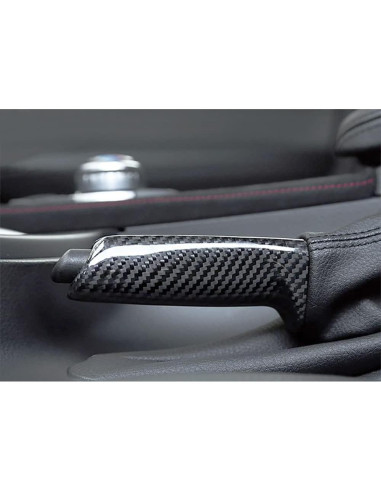 Mango de Freno de Mano iJDMTOY Fibra de Carbono ABS Compatible BMW