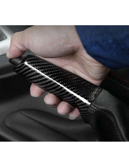 Mango de Freno de Mano iJDMTOY Fibra de Carbono ABS Compatible BMW