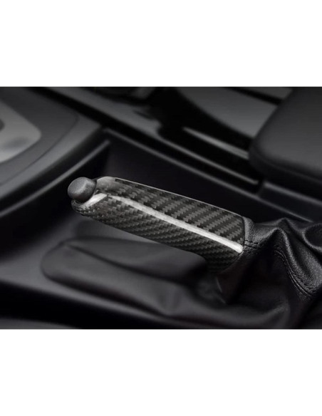 Mango de Freno de Mano iJDMTOY Fibra de Carbono ABS Compatible BMW