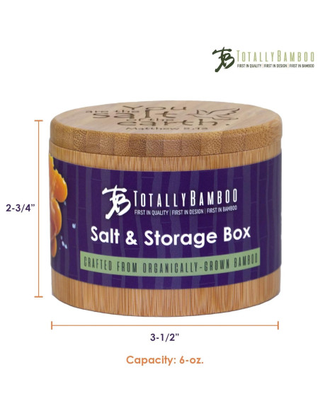Caja de Sal de Bambú Totally Bamboo 170 g con Tapa Magnética