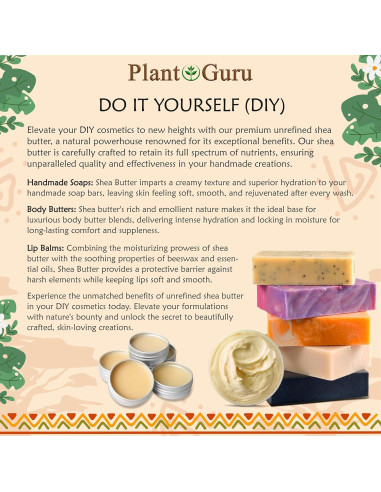 Manteca de Karité Cruda IVORY 450g - 100% Pura Natural Hidratante