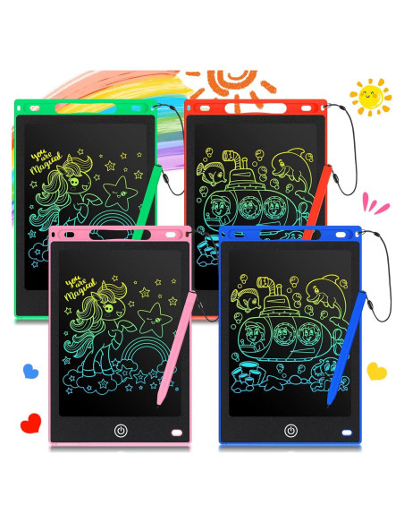 Zonon Tableta de Escritura LCD 8.5" 4 Colores para Niños