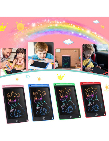 Zonon Tableta de Escritura LCD 8.5" 4 Colores para Niños