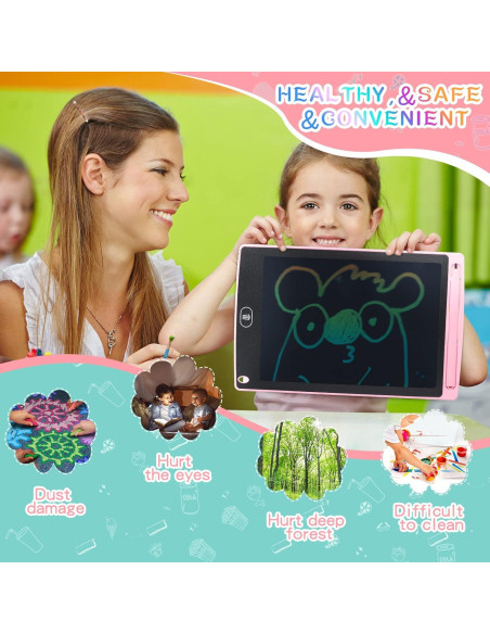 Zonon Tableta de Escritura LCD 8.5" 4 Colores para Niños