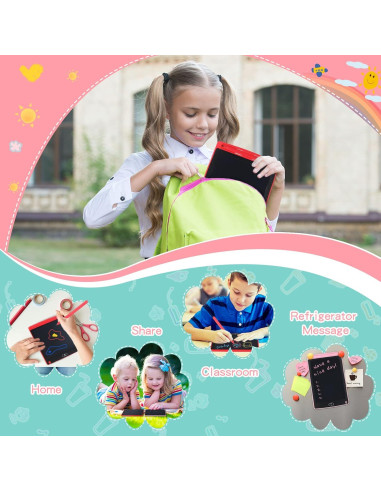 Zonon Tableta de Escritura LCD 8.5" 4 Colores para Niños