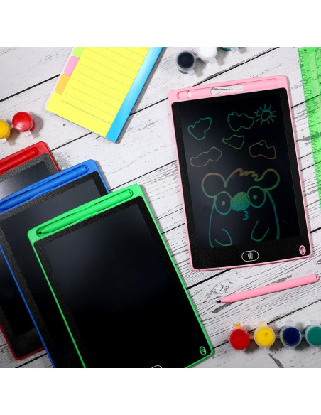 Zonon Tableta de Escritura LCD 8.5" 4 Colores para Niños