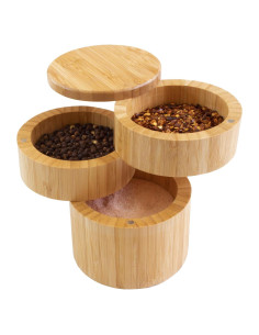 Cajón de Sal Triple Totally Bamboo 3 Niveles Magnético