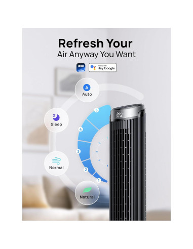 Ventilador de Torre Dreo Cruiser Pro T3 S 5 Velocidades 101,6 cm