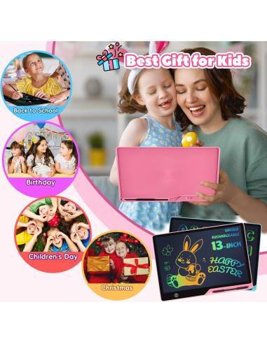 Tableta de Escritura LCD Kinayue 33cm Rosa para Niños