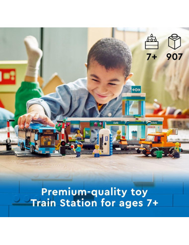 Set Estación de Tren LEGO City 60335 con Autobús y Camión