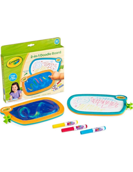 Pizarra Doodle 2-en-1 Crayola para Niños Pequeños, 3 Marcadores Pizarra Doodle 2-en-1 Crayola para Niños Pequeños, 3 Marcadores