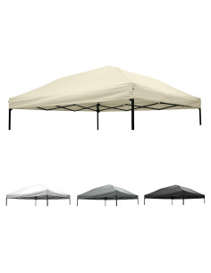 Cubierta de Toldo 3x3m Mejreiik Beige Resistente al Agua