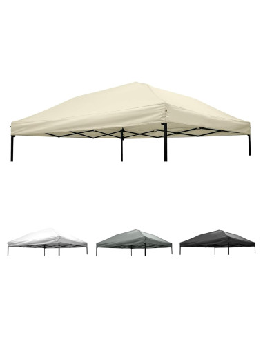 Cubierta de Toldo 3x3m Mejreiik Beige Resistente al Agua