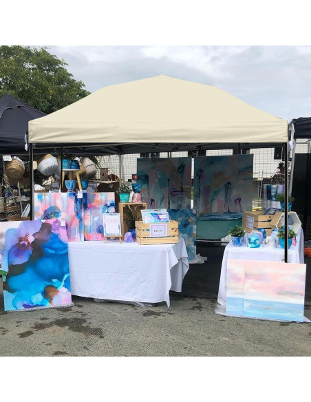 Cubierta de Toldo 3x3m Mejreiik Beige Resistente al Agua