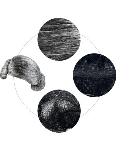 Cooraby Disfraz Abuela 3 Piezas Peluca Gafas Collar 2