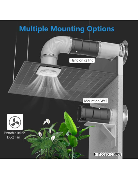 Ventilador de Conducto 4" Hon&Guan 130 CFM Control Velocidad