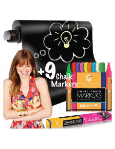 Papel Contacto Pizarra Travel Revealer 45x199 cm +9 Marcadores