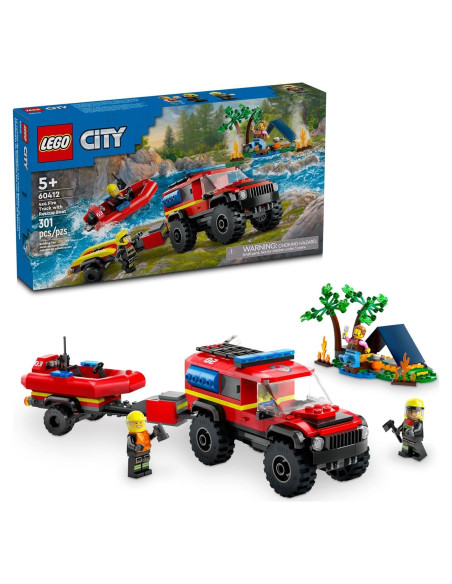 LEGO City Camión de Bomberos 4x4 y Barco de Rescate