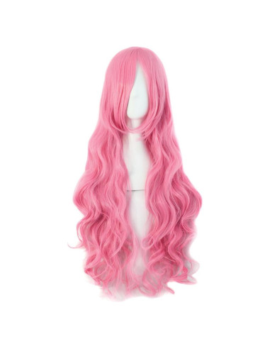 Peluca Larga Rizada MapofBeauty 80cm Rosa Oscuro