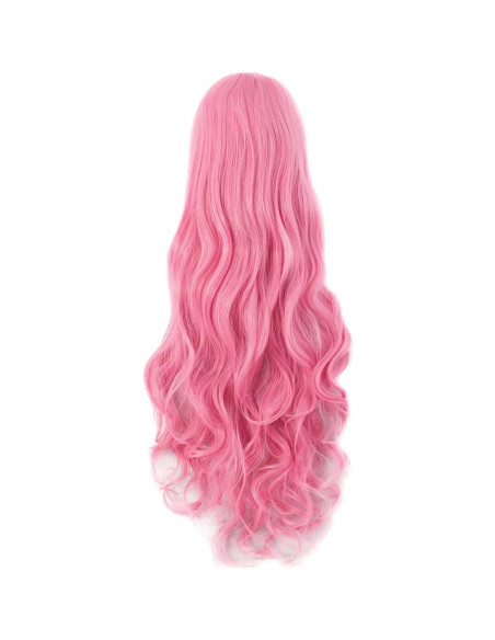 Peluca Larga Rizada MapofBeauty 80cm Rosa Oscuro