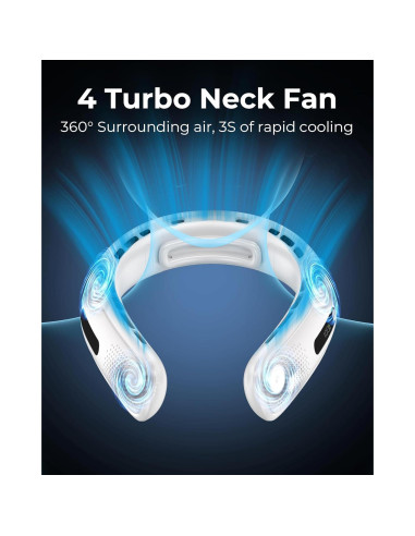 Ventilador de Cuello Jkjoy S11 Portátil Recargable 4000 mAh