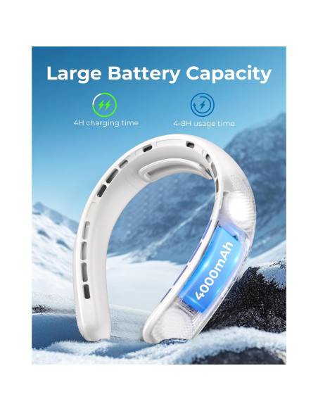 Ventilador de Cuello Jkjoy S11 Portátil Recargable 4000 mAh